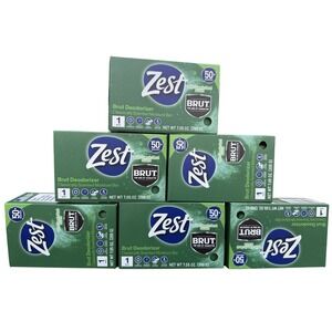 Zest Brut Deodorizer Classic Scent Moisture Bar Soap 7.05 oz. ea -‎ Lot Of 6 New